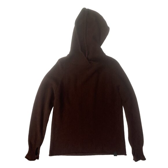 DESCENDED FROM ODIN Staithes Merino Wool Hoodie Unisex XS Deep Burgundy - Picture 5 of 9